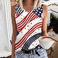 thumbnail image 2 of KIHOUT Débardeur pour Femme du 4 Juillet Col Rond Sans Manches Imprimé de la Fête de l'Indépendance Haut de Type Veste Multicolore m, 2 of 5