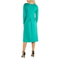 thumbnail image 2 of 24/7 Comfort Apparel Women's Midi Length Fit N Flare Pocket Dress, 2 of 4