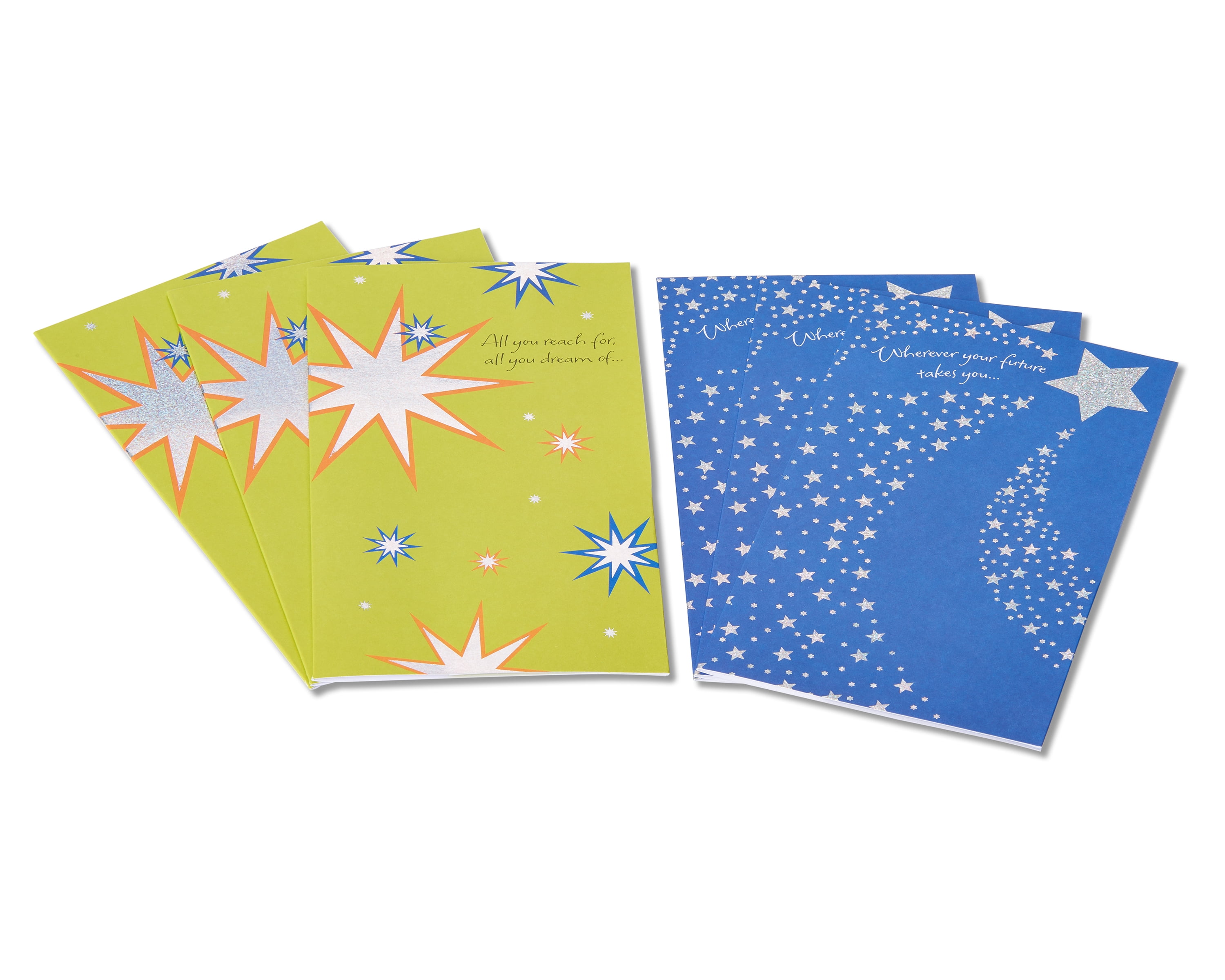 American Greetings Graduation 6Count Starry Green and Blue Gift Card