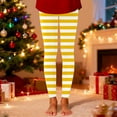 thumbnail image 2 of Tisuna Christmas Pants For Little Girls Stripe Print Elastic Waist Slim Leg Leggings Comfortable Stretch Autumn Winter Girls Outdoor Wear Yellow2 Size 11-12 Years, 2 of 4