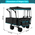 thumbnail image 4 of VECUKTY Collapsible Garden Wagon Cart with Removable Canopy Black, 4 of 9