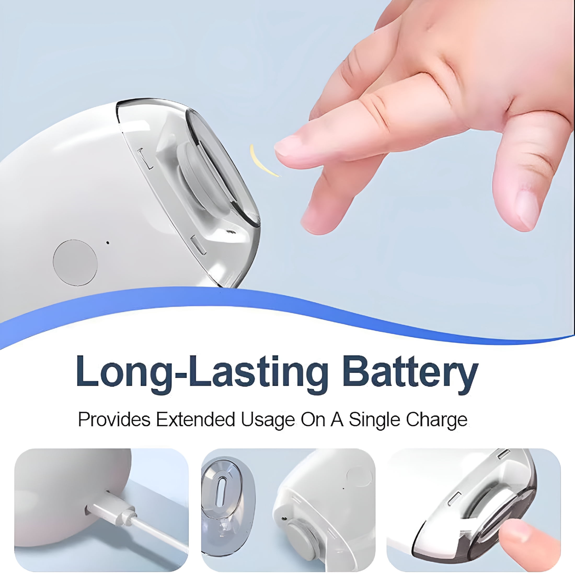 EXLEAF 2026 New Universal Automatic Fingernail Grinder, Auto Electric Nail Clipper with Led Light 3 Speeds, Safe Gentle Nail Care for Baby Senior Adults, Baby Nail Trimmer Electric