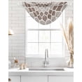 thumbnail image 4 of Waterfall Valances for Windows, Retro Brown, Kitchen Sheer Valance Curtains, Abstract Geometric Middle Century Ombre Plaid Rod Pocket Swag Valances for Living Room Bedroom, 47.2"x38.5", 1 Panel, 4 of 8
