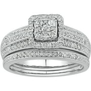 1/2 Carat T.W. Diamond Framed Sterling Silver Bridal Set