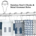 thumbnail image 3 of Modern Geometric Shower Curtain Blue, Waterproof Shower Curtains and Polyester Bath Curtain for Bathroom, Textured Fabric Shower Curtain Set with 12 Hooks, Machine Washable, 72 x 72 inch, 3 of 6