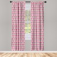 thumbnail image 3 of Ambesonne Floral Curtains, Flower Leaf Scandinavian Art, Pair of 28"x63", Magenta Pale Olive Green, 3 of 5
