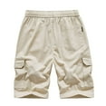 thumbnail image 4 of LEEYNEER Men‘s Big & Tall Cargo Shorts Drawstring Elastic Waist Regular Fit Shorts Summer Fashion 2023 Outdoor Multi-Pocket Work Casual Shorts, 4 of 4