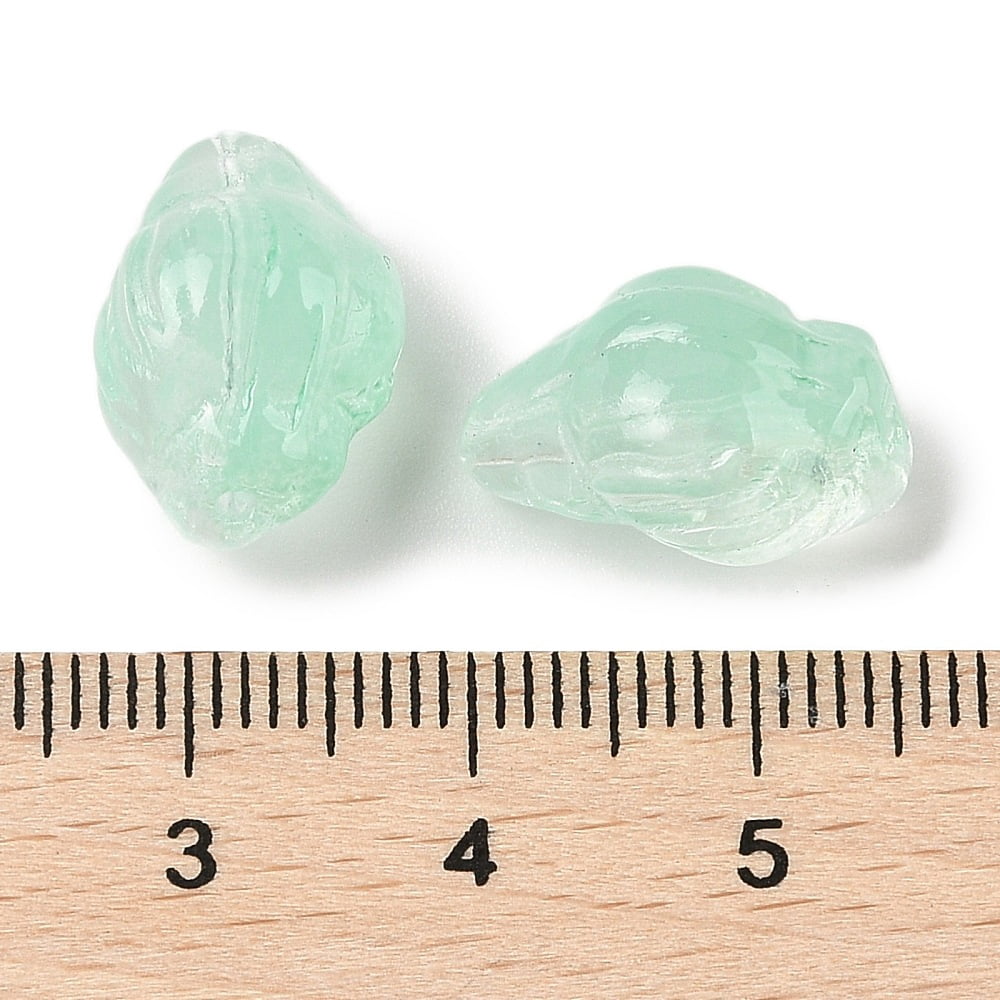 500pcs Transparent Spray Paint Glass Beads Conch Mixed color 15~16x11x10~11mm Hole: 1mm