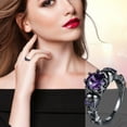 thumbnail image 4 of Couples Rings Copper Inlaid Zircon Women's Skeleton Bands Ring Size Lovers' Ring, 4 of 5