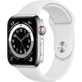 thumbnail image 1 of Restored Apple Watch Series 6 (GPS, 40mm) - Silver Stainless Steel Case - White Sport Band (Refurbished), 1 of 1