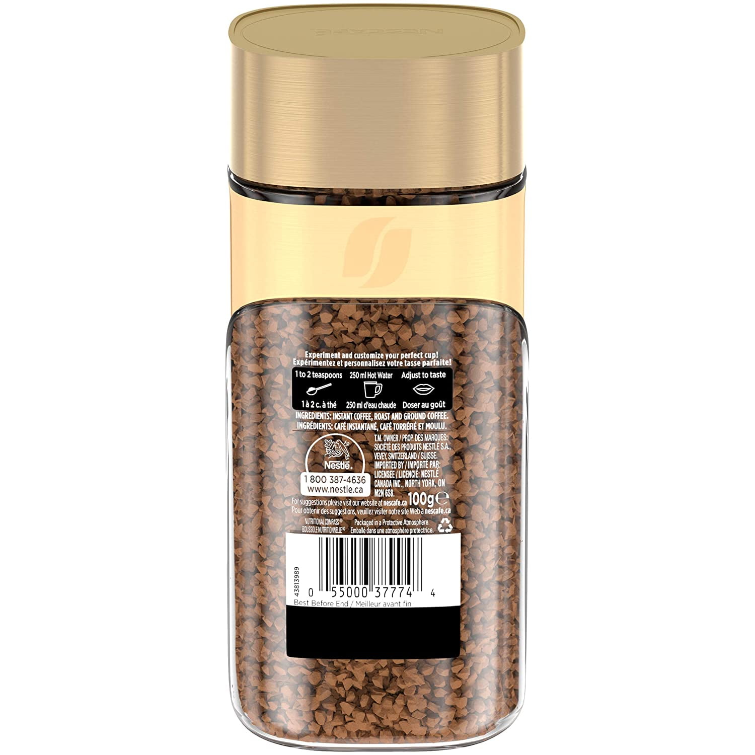 100g NESCAF Coffee, Jar Roast Instant Medium Gold