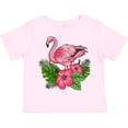 thumbnail image 3 of Inktastic Flamingo with Tropical Flowers Boys or Girls Toddler T-Shirt, 3 of 5