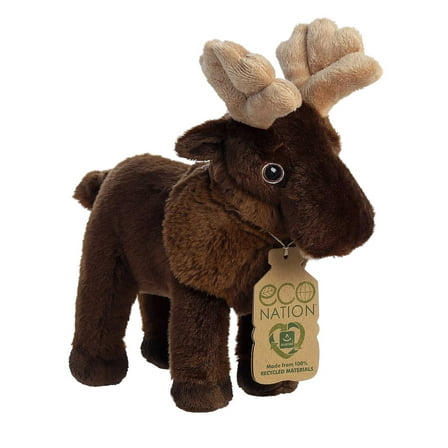 Aurora - Medium Brown Eco Nation - 9" Moose - Responsibly Made Stuffed Animal
