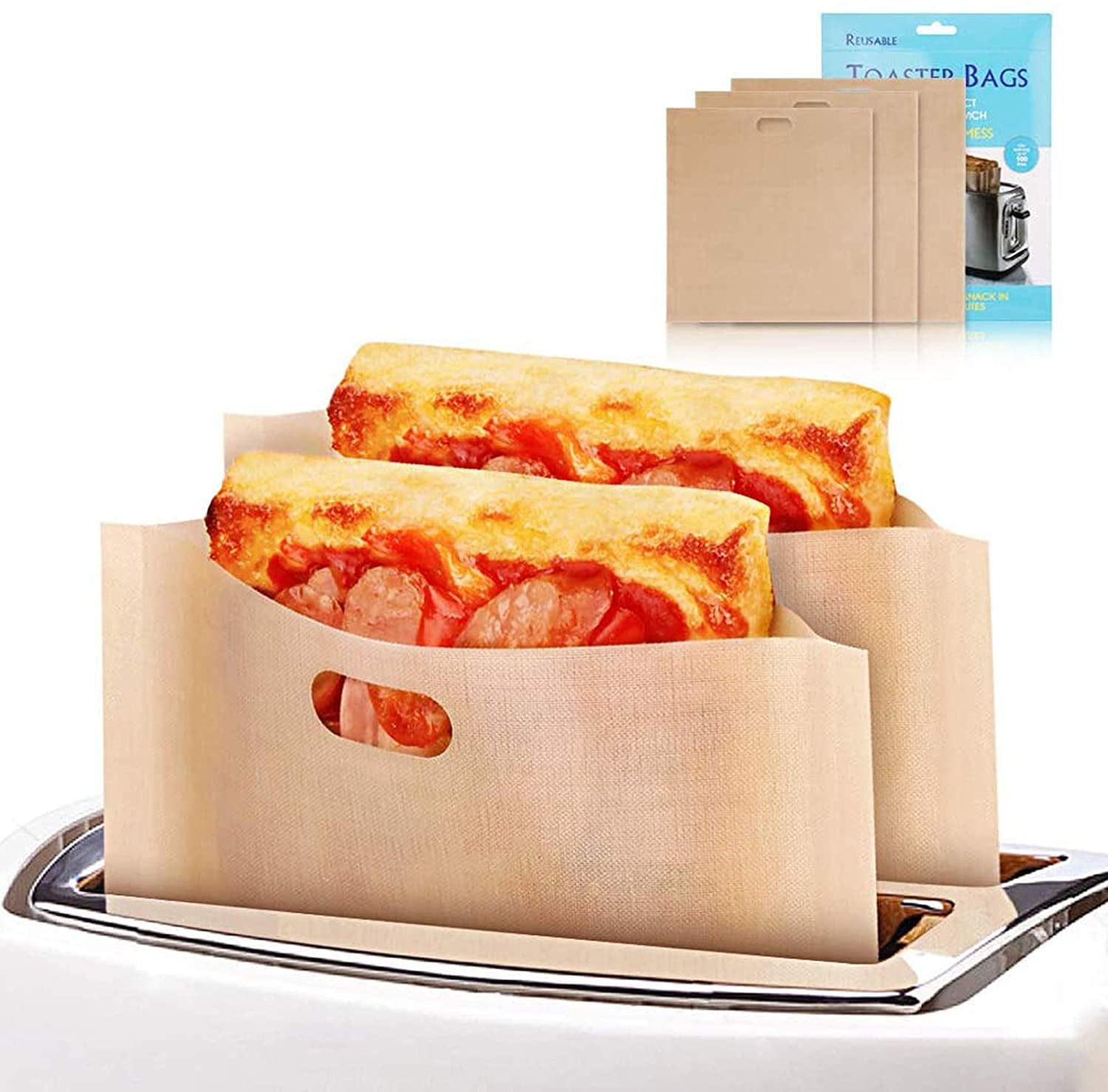 Toaster Bags Reusable for Grilled Cheese Sandwiches Safest On The Market 100 BPA & Gluten