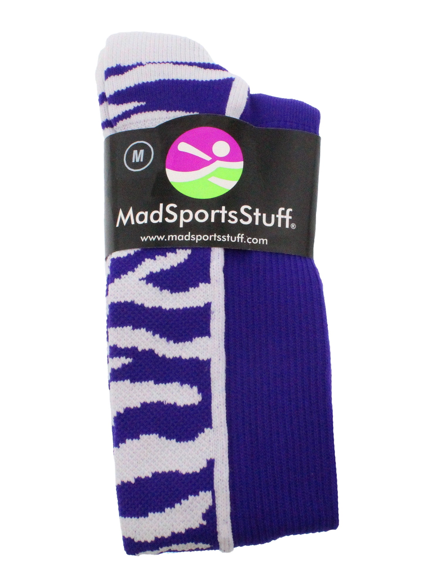 MadSportsStuff Crazy Socks with Safari Tiger Stripes Over