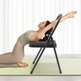 thumbnail image 3 of Folding Yoga Chairs for Adults with Curved Lumbar Back Support 240lbs Load Capacity Black, 3 of 8