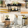 thumbnail image 2 of Baxluxe Coffee Table Set of 3, Faux Marble Coffee Table with 2 Round End Side Tables, Modern Living Room Table Set with Metal Frame for Apartment Home Office Small Place, Black, 2 of 7