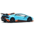 thumbnail image 4 of Lamborghini Huracan STO Blue with Black Top and Orange Accents 1/64 Diecast Model Car by Pop Race, 4 of 5