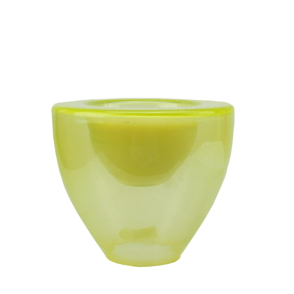6" Decorative Lime Green Torchiere Shaped Glass Votive Candle Holder