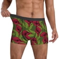 thumbnail image 3 of Men's Boxer Briefs, Red Calla Lily Flowers Soft Comfy Mens Underwear Boxer Briefs Breathable With Widen Waist, 3 of 7
