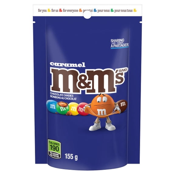 M&M'S, Caramel Milk Chocolate Candies, Sharing Bag, 155g