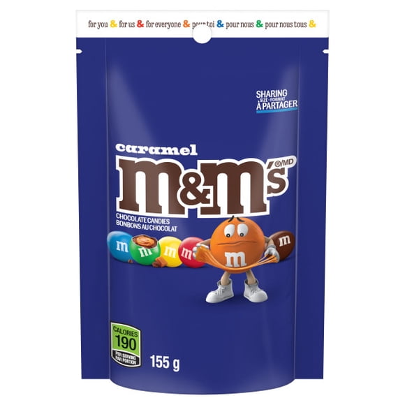 M&M’S, bonbons au chocolat au lait, caramel, format partage, 155 g