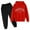 Red, variant on CXYYY Boys Autumn Winter Casual Outfit Set Letter Print Hooded Pullover with Long Sleeve Top and Pants (Red 7-8 Years)