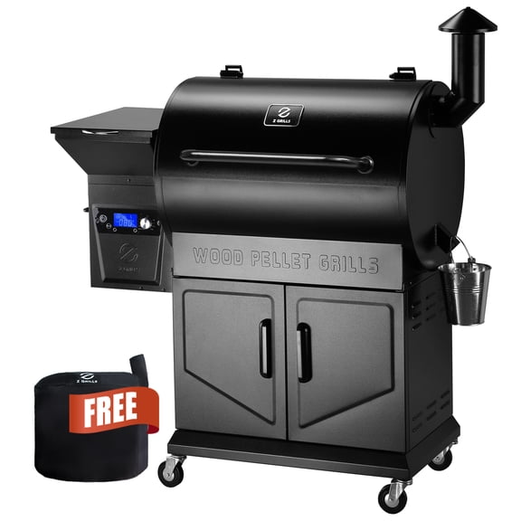 Z GRILLS 697 Sq.in Pellet Grill & Smoker, 8-in-1 BBQ with PID V3.0 Controller, LCD Screen, Dual Meat Probes, Cabinet & Rain Cover
