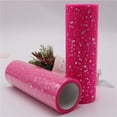 thumbnail image 6 of Gauzy Birthday Wedding Decoration Crafts 10 Yards 15cm Tulle Fabric Glitter Sequin Tulle Roll Organza Laser Gauze ROSE RED, 6 of 8