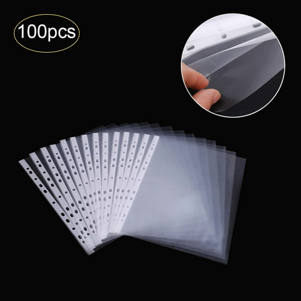 Pocket Plastic 11 Hole A4 Box 100 Akoyovwerve 100PCS Ultra Thin A4 Plastic 11-Hole Loose Leaf Transparent