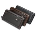 thumbnail image 4 of Cartera de cuero genuino para hombre, bolso de mano, bolso de mano informal, moderno, personalizado, billetera retro con múltiples tarjetas, 4 of 5