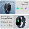 thumbnail image 3 of Smart Watch for Men Women, 1.85'' AMOLED HD Fitness Watch with 120+ Sports Modes, Smartwatch for Android iOS, IP68 Waterproof, Answer/Make Calls, Blue, 3 of 9