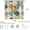 thumbnail image 4 of Retro Shower Curtain, Abstract Colorful Geometric Boho Polyester Fabric Shower Curtains for Bathroom Set Waterproof Washable with 12 Hooks, 72"x72", 4 of 6