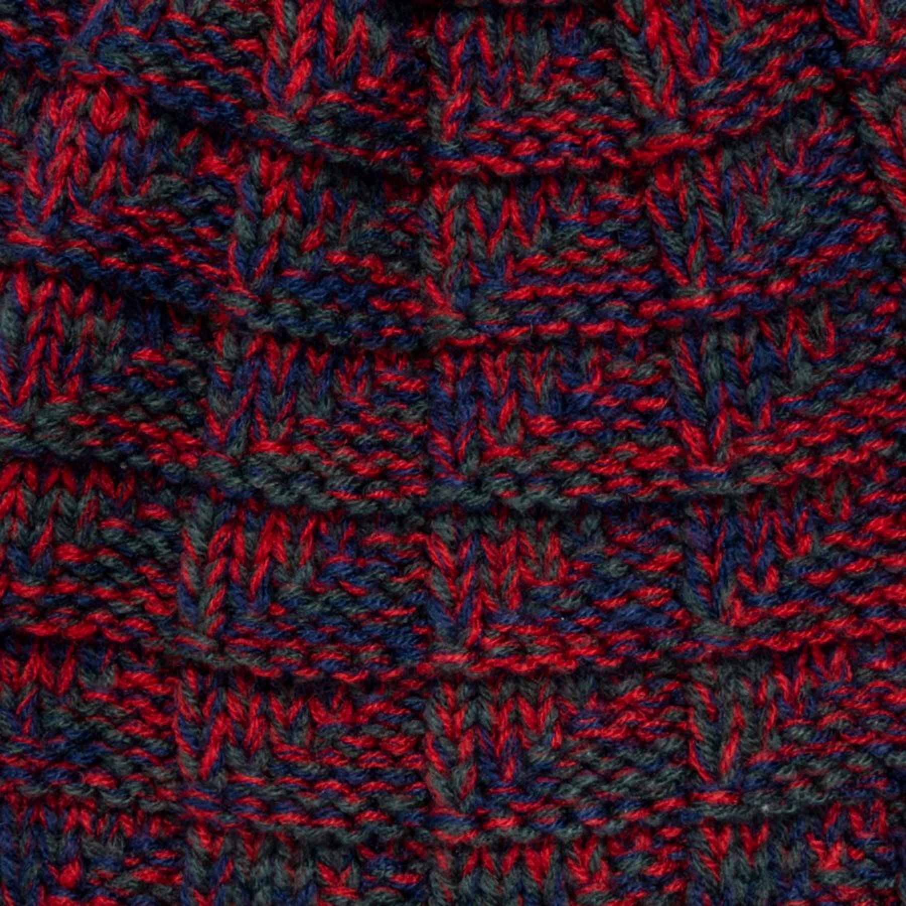 MUK LUKS Women's Patch Pom Cuff Hat, Liberty Blue, One Size