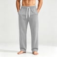 thumbnail image 2 of Athletic Sweatpants for Men Straight Leg Drawstring Lightweight Joggers Elastic Waist Open Bottom Pants with Pockets Fall Fashion Sweatpant Plus Size, 2 of 6