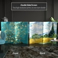 thumbnail image 2 of Red Lantern 4 ft. Short Van Gogh Canvas Folding Screen - Almond Blossoms/Wheat Field, 2 of 7
