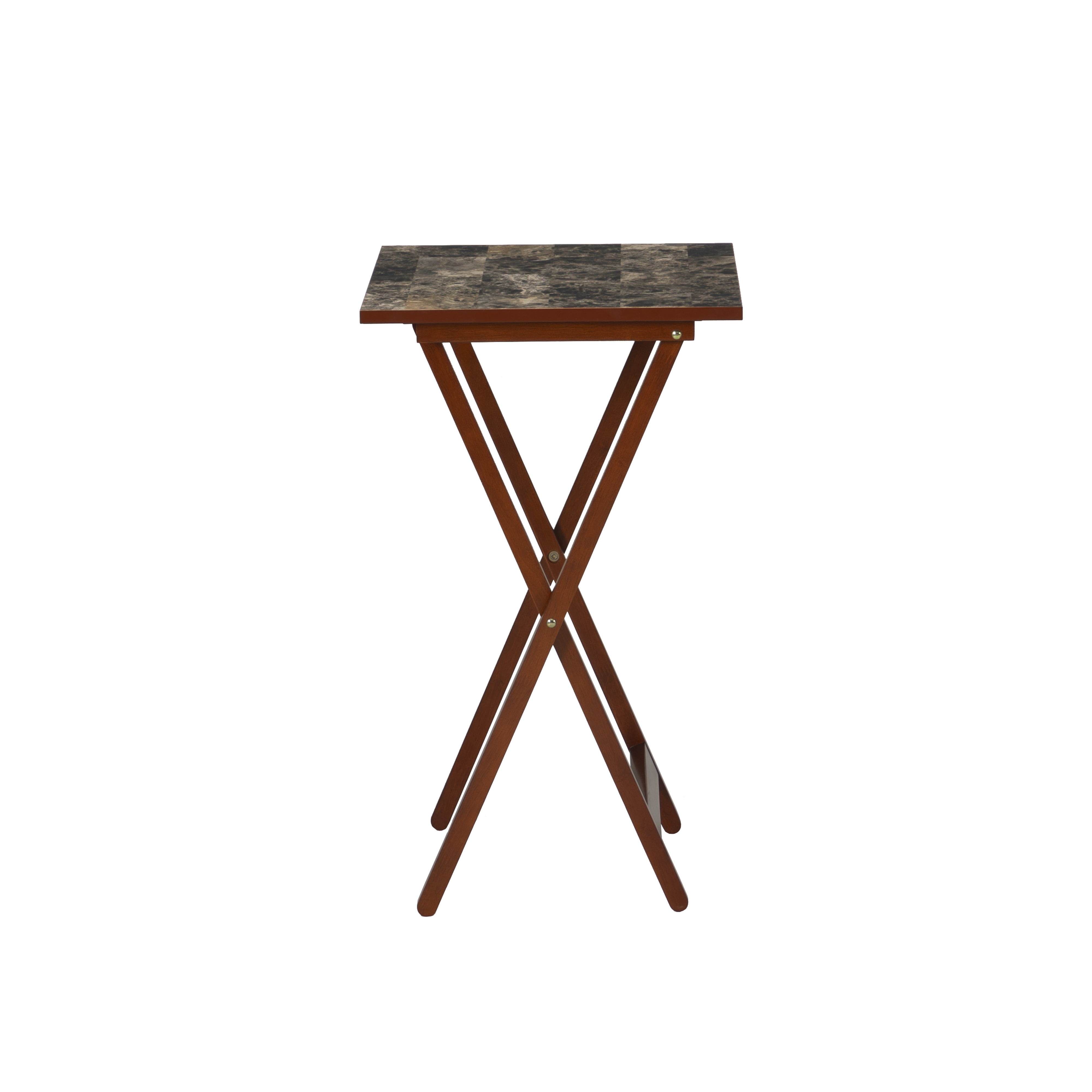 Hazel Grove Holton 5-piece Faux Marble Folding TV/ Snack Tray Table Set, Espresso