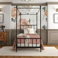 DHP Emerson Metal Canopy Bed in Twin Size Frame in Black
