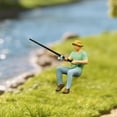 thumbnail image 4 of Milaget 1/64 Scale Miniature Figure Hand Painted for Micro Landscapes Diorama Layout Sitting Fishing Man, 4 of 7
