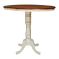 thumbnail image 5 of 36" Round Bar Height Table with 12" Leaf in Antiqued Almond/Espresso, 5 of 8