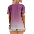 thumbnail image 6 of Erwazi Women's Summer Short Sleeve Tops Casual Dressy Shirts Round Neck Fashion Gradient Pleated Business Blouses Tunic Top, 6 of 6