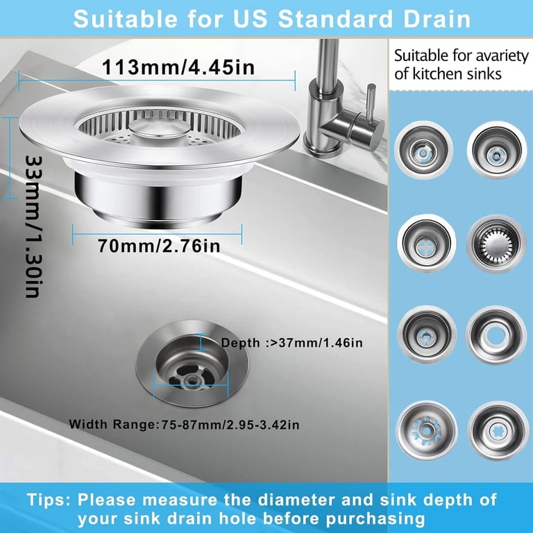 BN-LINK 3-in-1 Stainless Steel Pop Up Sink Strainer & Stopper photo 5