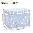 thumbnail image 5 of Yayeee Collapsible Storage Bin with Lid Fabric Closet Decorative Basket with Handles, Blue Cartoon Rabbit Pattern, 5 of 7