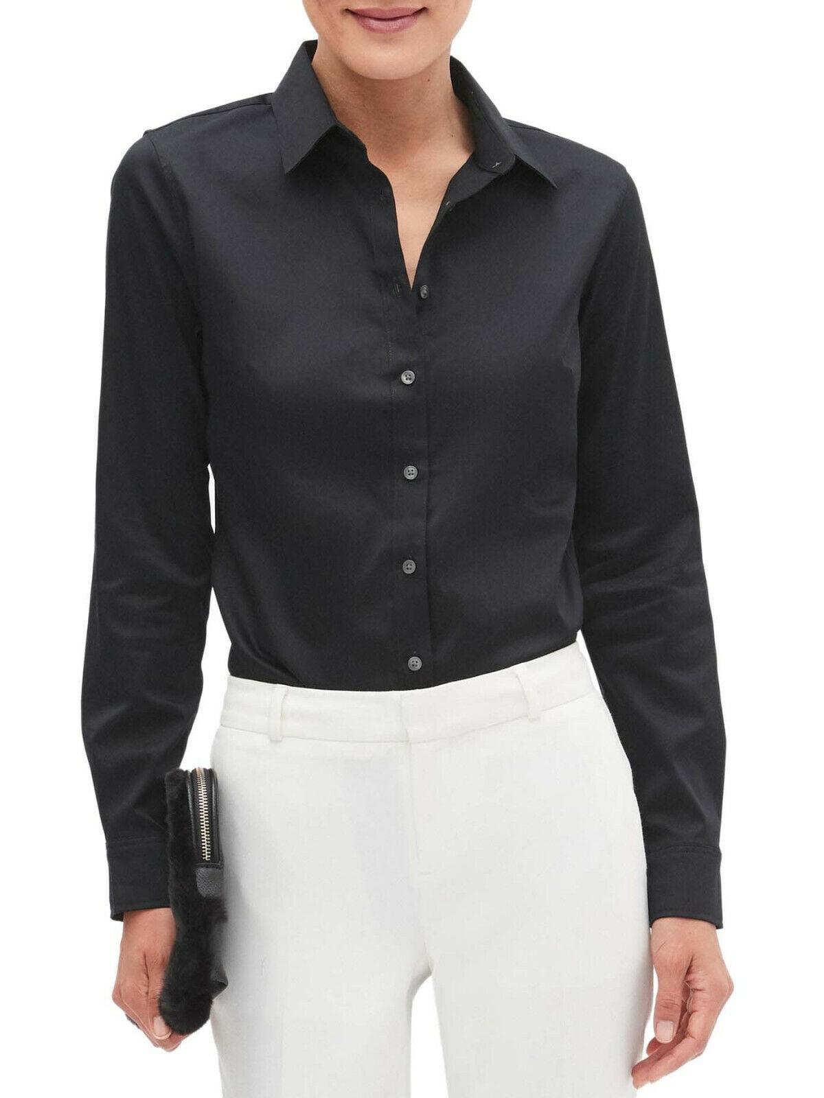 Banana Republic New Banana Republic Womens Black Tailored Fit Button