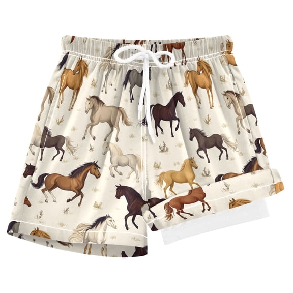 joogoo Wild Horses Boys Swim Trunks Beach Swimsuit Shorts Boxer 8Y