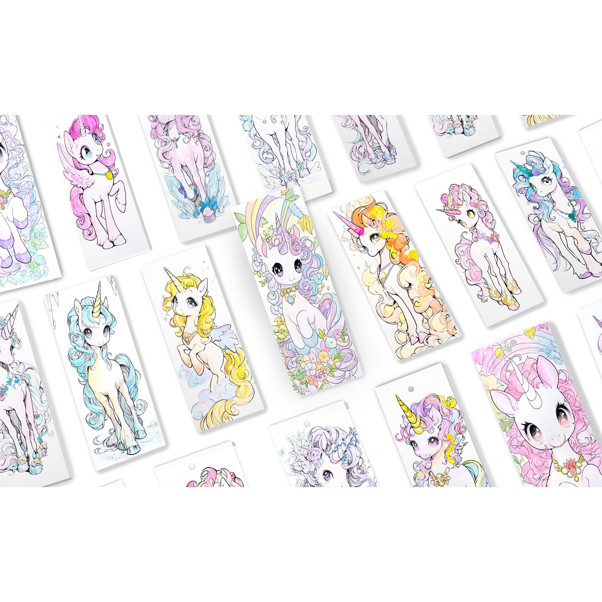 COIPLAY: Watercolor Painting Art Kit - Unicorns Dream - Tin Box, 52 Enchanting Bookmarks, 648 Color Blocks, 3 Brushes, Silicone Cup, Adults-Kids 6+
