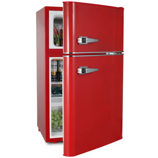 Frigidaire 7.5 Cu. Ft. Top Freezer Refrigerator in RED, Rounded Corners -  RETRO, EFR756