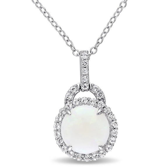 Everly Women's Opal and Topaz Sterling Silver Necklace