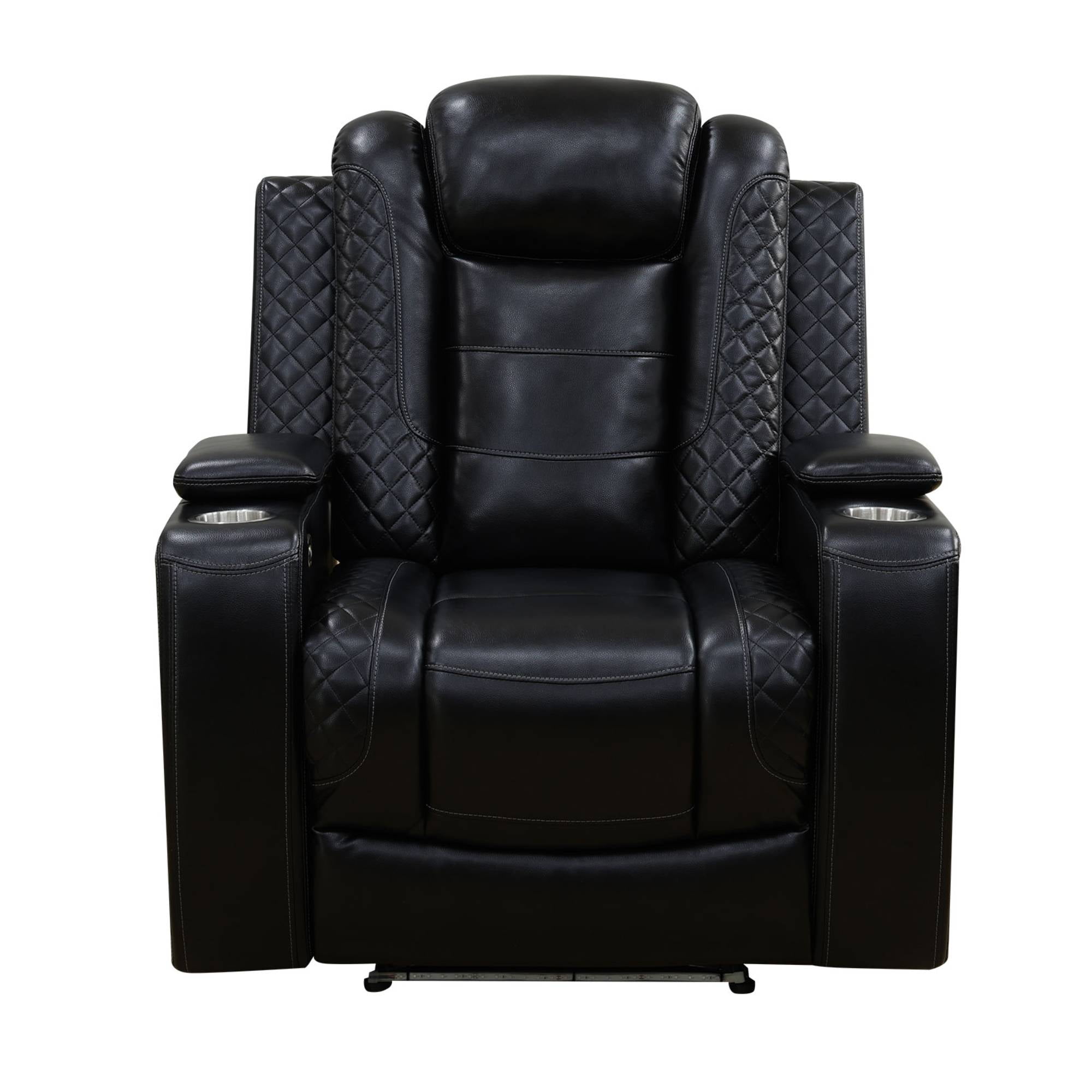 Electric Power Recliner Chair Living Room Sofa Chair, Comfy Lazy Home Theater with Cup Holder &USB Ports, Black