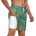 thumbnail image 3 of Picia Fall Forest Squirrel pattern Mens Swim Trunks with Compression Liner Stretch Beach Shorts Quick Dry with Zipper Pockets No-Chafing Board Shorts-XX-Large, 3 of 9
